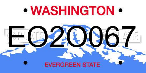 EO2O067 Washington License Plate