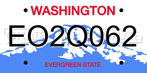 EO2Q062 Washington License Plate