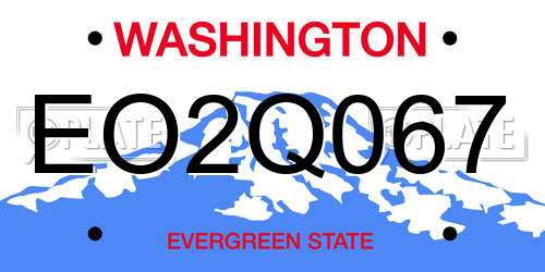 EO2Q067 Washington License Plate