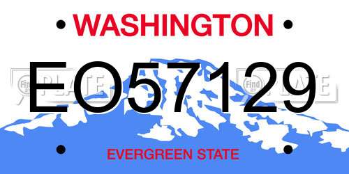 EO57129 Washington License Plate