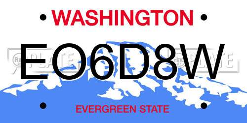EO6D8W Washington License Plate
