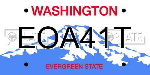 EOA41T Washington License Plate