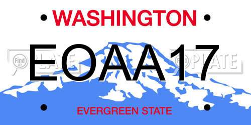 EOAA17 Washington License Plate