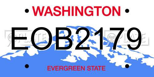 EOB2179 Washington License Plate