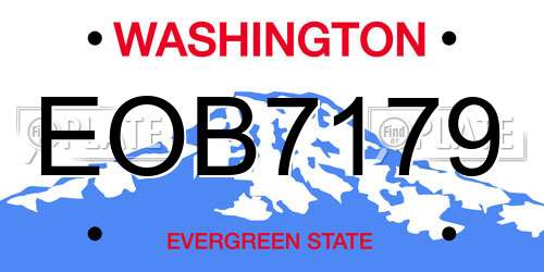 EOB7179 Washington License Plate