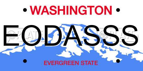 EODASSS Washington License Plate