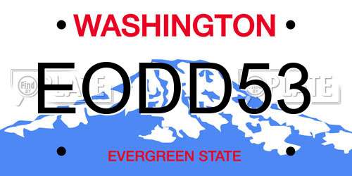 EODD53 Washington License Plate