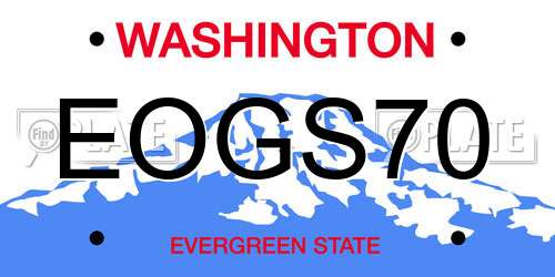 EOGS70 Washington License Plate