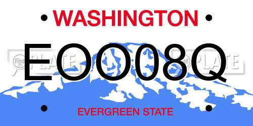 EOO08Q Washington License Plate