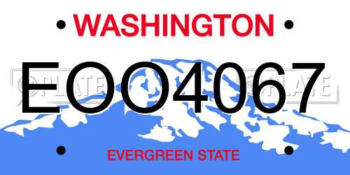EOO4067 Washington License Plate