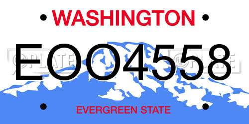 EOO4558 Washington License Plate