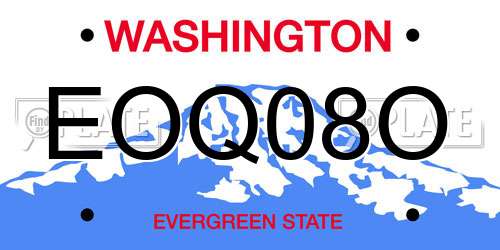 EOQ08O Washington License Plate