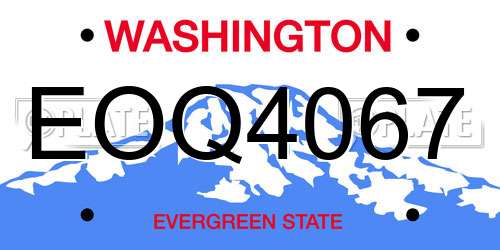 EOQ4067 Washington License Plate