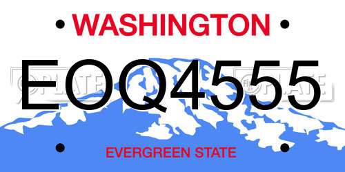 EOQ4555 Washington License Plate