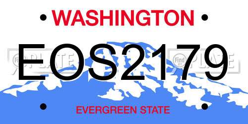 EOS2179 Washington License Plate