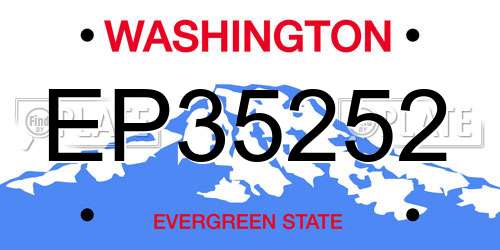 EP35252 Washington License Plate
