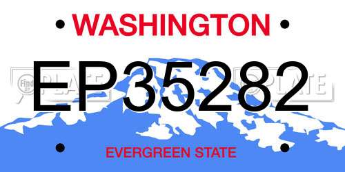 EP35282 Washington License Plate