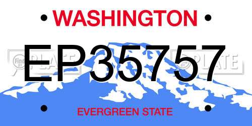 EP35757 Washington License Plate