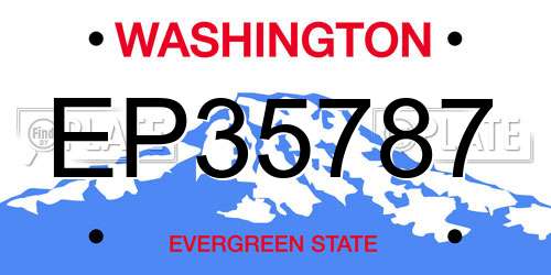 EP35787 Washington License Plate