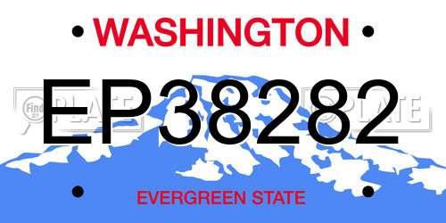 EP38282 Washington License Plate
