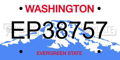 EP38757 Washington License Plate