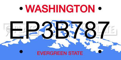 EP3B787 Washington License Plate