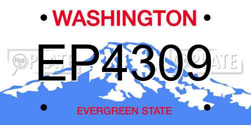 EP4309 Washington License Plate