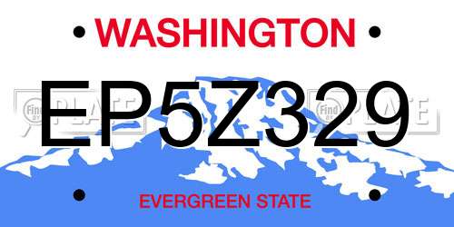EP5Z329 Washington License Plate