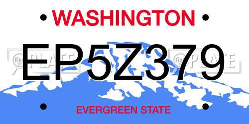 EP5Z379 Washington License Plate