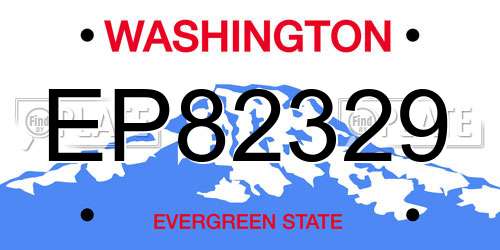 EP82329 Washington License Plate