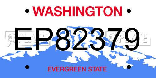 EP82379 Washington License Plate