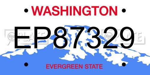 EP87329 Washington License Plate