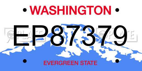 EP87379 Washington License Plate