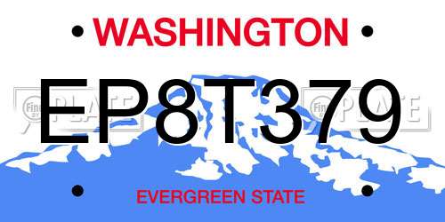 EP8T379 Washington License Plate