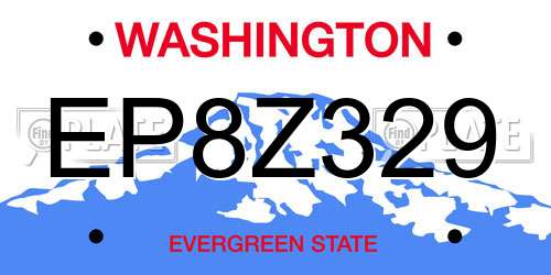 EP8Z329 Washington License Plate