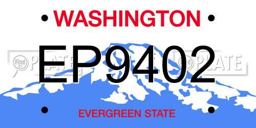 EP9402 Washington License Plate