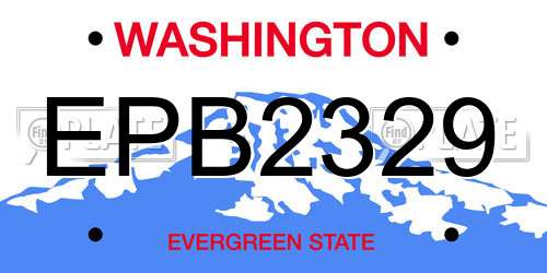 EPB2329 Washington License Plate