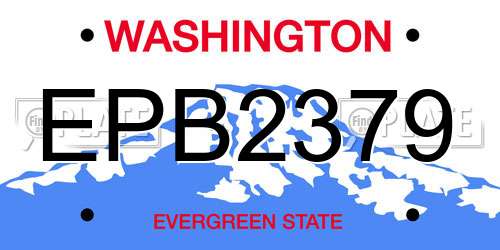EPB2379 Washington License Plate