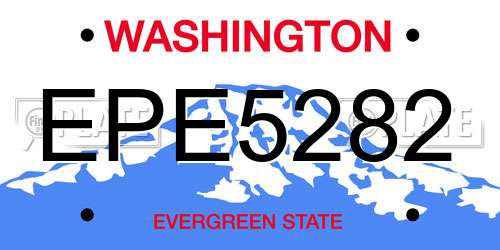 EPE5282 Washington License Plate