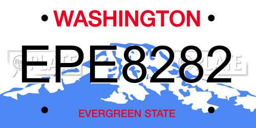 EPE8282 Washington License Plate