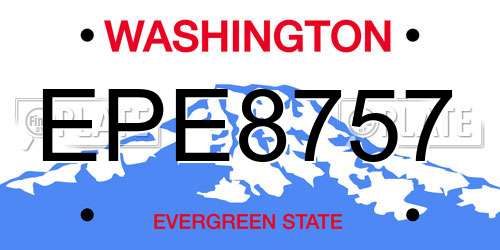 EPE8757 Washington License Plate