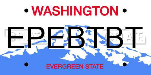 EPEBTBT Washington License Plate