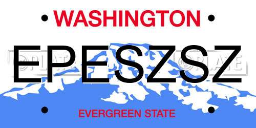 EPESZSZ Washington License Plate