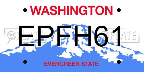 EPFH61 Washington License Plate