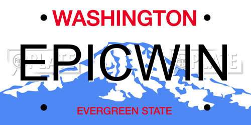 EPICWIN Washington License Plate