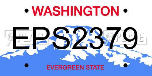 EPS2379 Washington License Plate