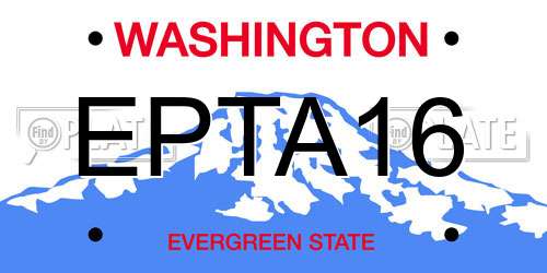 EPTA16 Washington License Plate