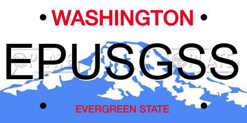 EPUSGSS Washington License Plate