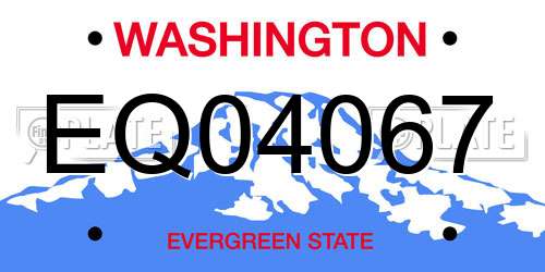 EQ04067 Washington License Plate