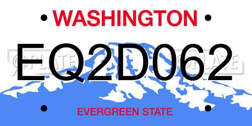 EQ2D062 Washington License Plate
